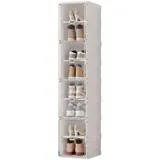 Mayi Box Transparente Schuhboxen, stapelbar, 8 Stück mit magnetischer Tür, für Stöckelschuhe, Stiefeletten, Pumps (4 Schichten-8 Gitter)