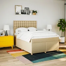 vidaXL Boxspringbett 140 x 200 cm Creme