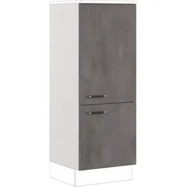 Impuls Küchen Kühlumbauschrank Prag 60 x 57,6 x 147,5 cm Grau