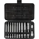 RICHMANN Bit Set 22-tlg. RIBE (30, 75mm) M4 M5 M6 M8 M9 M10 M12 M14 M16 M18 + 2 Adapter 1/2" & 3/8" Zoll - Bit Satz (HRC 62) Stecknuss Bit Set - Premium S2 Cr-V Stahl Bohrschrauber Schraubendreher