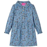 vidaXL Kinderkleid mit Langen Ärmeln Petrolblau 140