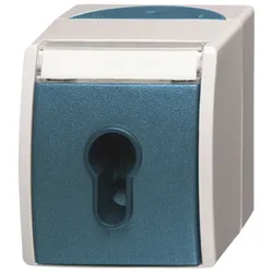 1St. Busch-Jaeger 2733 SLW-53 Schlüsselschalter, Ausschaltung, 1-polig ocean (IP...