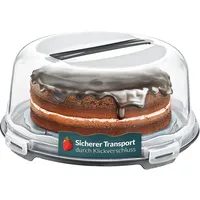 uandu Kuchen Transportbox Rund, Tortentransportbox mit Haube und Griff. Box mit Deckel, ⌀ 34cm, Aufbewahrungsbox, Kuchenbehälter, Kuchenplatte, BPA Frei Tortenbehälter, Tortenbox, Tortenteller
