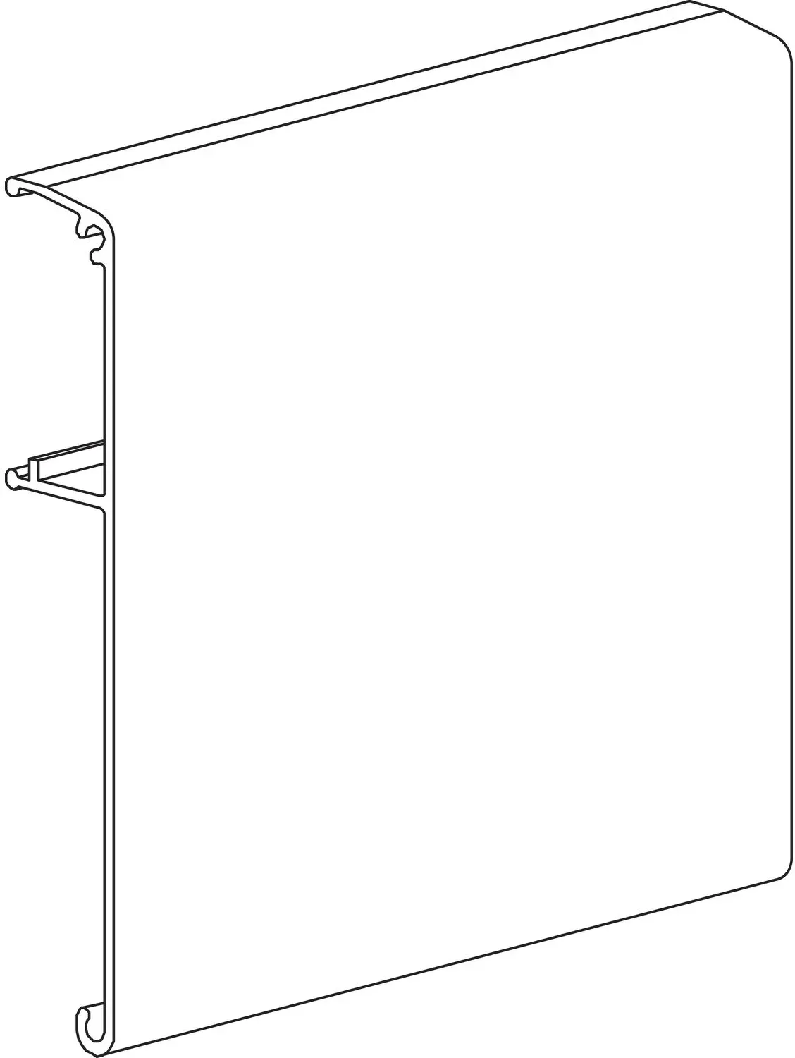 terno TERNO Clipblende 1690 schmal für Glas L=3000 mm auf Maß silber (250mm)