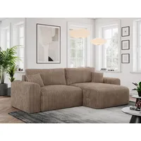 MKS Meble Eckcouch Cord 2-Sitzer Braun