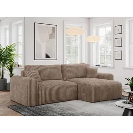 MKS Meble Eckcouch Cord 2-Sitzer Braun