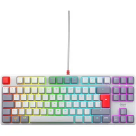 Cherry XTRFY K4V2 TKL, Gaming-Tastatur ohne Nummernblock, Deutsches Layout (QWERTZ), RGB-Beleuchtung, Mechanische MX2A RED Switches, Retro