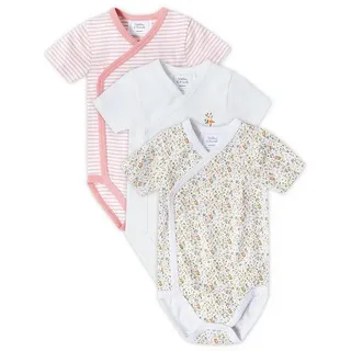 stellou & friends Wickelbody-Set kurzarm Blumen in rosa - Gr.: 74/80