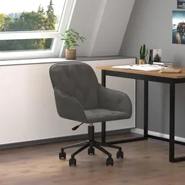 vidaXL Bürostuhl Drehbar Samt Dunkelgrau