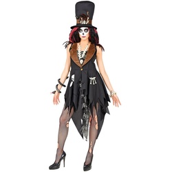 Widmann S.r.l. Hexen-Kostüm Halloween Kostüm ‚Voodoo Priesterin‘ für Damen, G schwarz S