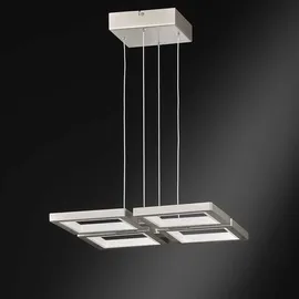 WOFI Led Hängeleuchte Pendelleuchte Led Deckenlampe dimmbar Höhenverstellbar, nickel matt, 1x Led 45 Watt 4300 lm warmweiß, H 150 cm, Wofi 6531.04.64.8000