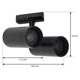 LINDBY Linaro 2-flammig schwarz Aluminium