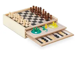 Relaxdays Spielesammlung mit 7 Brettspielen Grün,Hellbraun,Schwarz