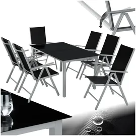 Tectake Gartengarnitur 7-tlg. grau 402167