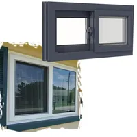 ZIUSFAC Haushaltsfenster Kellerfenster Horizontal Verschiebbare Fenster Ersatzfenster Mit Bildschirm Spielhäus Schuppenfenster 35 40 45 50 55 60cm(Gray,(WxH) 60x35cm/24x14)