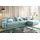 KAWOLA Ecksofa XL Lana Cord Recamiere rechts hellblau