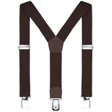 DonDon Hosenträger DonDon Kinder Jungen Hosenträger 2 cm schmal 1 - 5 Jahre (1-St) für Kinder, Y-Form, verstellbar mit Clipverschluß, elastisch braun