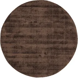 Teppich CARPETFINE "Ava Viskoseteppich", braun (dunkelbraun), H:13mm Ø:160cm, Viskose, Teppiche, Seidenoptik, leichter Glanz, Wohnzimmer