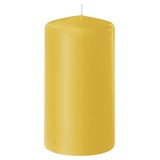 Wenzel Stumpenkerze H 10 cm SAFE CANDLE, Gelb - Paraffinwachs - 6 x 10 cm - selbstlöschend