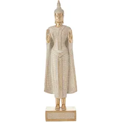 Skulptur Buddha in Weiß/Goldfarben