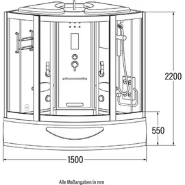 Home Deluxe Dampfdusche EXCLUSIVE schwarz