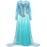 Colorfog Damen Elegante Prinzessin Kleid kostüm weihnachtsfest-Kleid-fee-Abendkleid Medium Blau