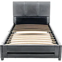 Home Deluxe - LED Bett Asteroid - Dunkelgrau, 90 x 200 cm - Inkl. Lattenrost I Polsterbett Design Bett inkl. Beleuchtung - Dunkelgrau