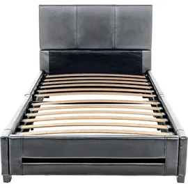 Home Deluxe - LED Bett Asteroid - Dunkelgrau, 90 x 200 cm - Inkl. Lattenrost I Polsterbett Design Bett inkl. Beleuchtung - Dunkelgrau