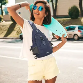 luxuskollektion Canvas Brusttasche Schultertasche Sling Bag für Wandern