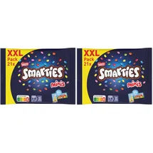 Nestlé SMARTIES Mini XXL Beutel, bunte Schokolinsen, ideal zum Teilen und Snacken mit Familie und Freunden, Farben aus der Natur, 2er Pack (1 x 302,4g)