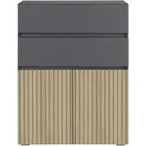Home Affaire Wisla Midischrank 76 x 98 x 35 cm Schwarz/Grau