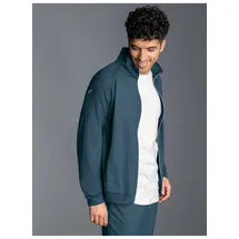 TRIGEMA Trainingsjacke TRIGEMA "TRIGEMA Raglanjacke", Herren, Gr. S, blau (jeans, melange), 100% Baumwolle, Jacken Trainingsjacke
