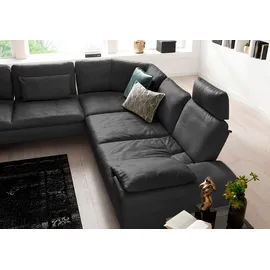 W.Schillig Eckcouch Leder 3-Sitzer Grau