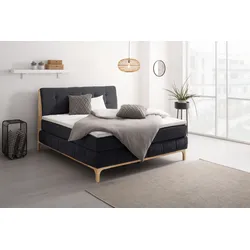 Boxspringbett OTTO PRODUCTS "Jelle", schwarz, B:181cm L:216cm, Komplettbetten, Boxspringbett, zertifizierte, recycelte Bezugsstoffe, verschiedene Ausführungen