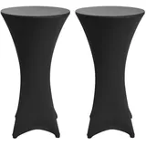 Beautissu Stehtischhusse Stella Schwarz Ø 80 cm 2er Set