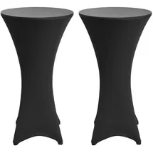 Beautissu Stehtischhusse Stella Schwarz Ø 80 cm 2er Set