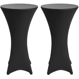 Beautissu Stehtischhusse Stella Schwarz Ø 80 cm 2er Set