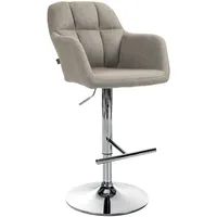 CLP Barhocker Natoma Stoff taupe/Metall in Chromoptik
