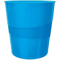 Leitz Papierkorb, 6er Pack, 15 Liter, Kunststoff, Blau, WOW,