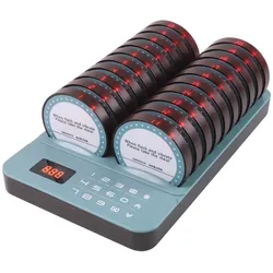 Restaurant-Rufsystem / Beeper / Pager Schwarz, 20 Zifferblätter und 1 Uhr, 300 m Reichweite