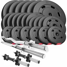 Hop-Sport Hantelset Langhantel 125 kg schwarz / silber