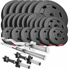 Hop-Sport Hantelset Langhantel 125 kg schwarz / silber