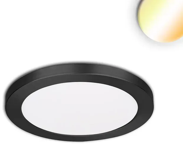 ISOLED LED Aufbau/Einbauleuchte "Slim Flex ColorSwitch" 6W 830-840 IP44 Ø139mm Schwarz