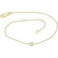 Goldarmband VIVANCE "0,13 ct Diamant Brillant Armband aus 585 Gelbgold 19 cm", gold, Armbänder, Damen, 19, Gelbgold 585-Diamanten, Gelbgold 585, Diamanten, Damen Gold Schmuck Rundankerkette