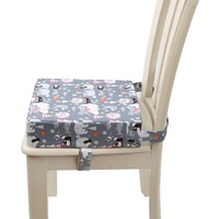 Chickwin Sitzerhöhung Stuhl Kind, Waschbar Baby Tragbar Sitzkissen Kinder Tragbares Boostersitze Verstellbar Zerlegbar Kleinkind Sitzerhöhung Kissen für Esstisch Reise (grauer Bär,32x32x8cm)