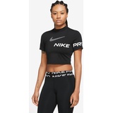 Nike Pro Dri-FIT Cropped Graphic kurzarm Trainingsshirt Damen 010 - black/white XL