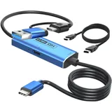 YCE Videoaufnahmekarte 4K HDMI + 100W PD auf USB-C/USB 3.0 1080P Capture Card mit 2M Draht Game Capture HDMI bis USB Adapter Laptop verbinden für Live Streaming,Gaming,Videokonferenz