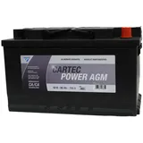 CARTEC Autobatterie POWER AGM 80 AH / 800 A KSN A03, Starterbatterie mit langer Lebensdauer, auslaufsicher, geeignet für alle Fahrzeuge, besonders für Start-Stopp-Systeme, schwarz