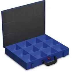 Allit Sortimentskoffer, HxBxT 70x440x370mm, 12 Kästen, Koffer Stahl/Kästen Polystyrol