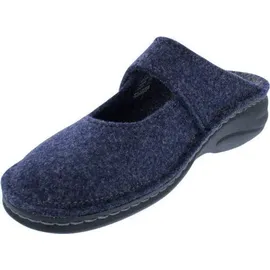 Finn Comfort Brig Clog aus Wollfilz 6567-416048, Darkblue, Klettverschluss 41 - Blau - 41